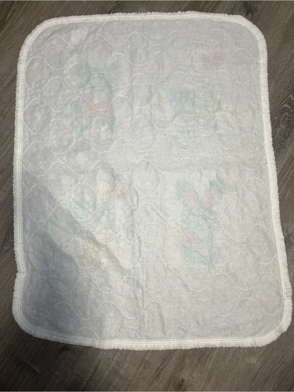 Vintage Crib Quilted Blanket & Sheet Set Teddy Bear Sheep Duck Pastel Nursery
